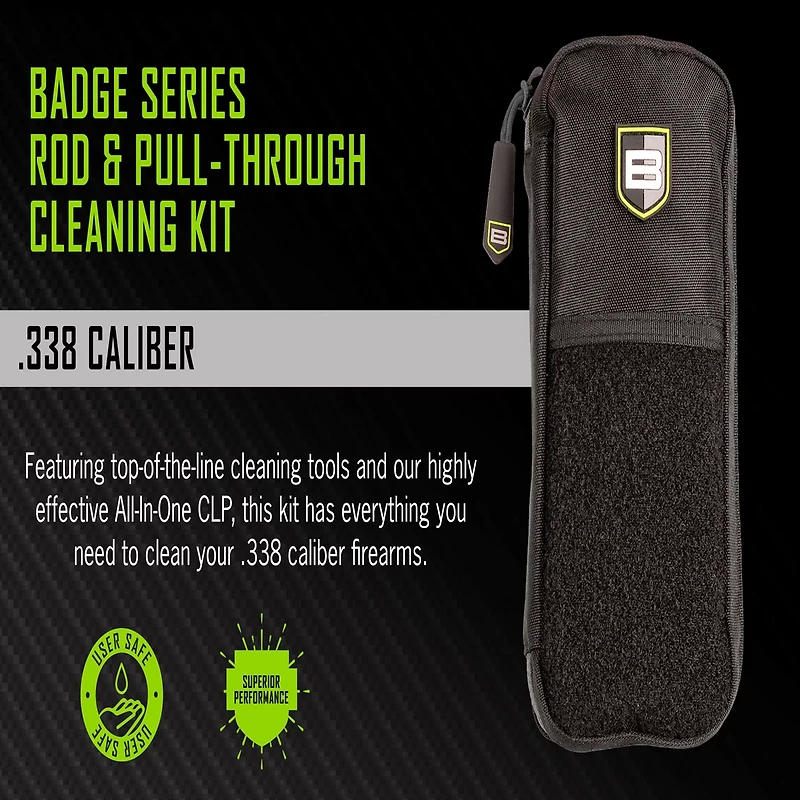 Breakthrough Clean Technologies Badge Series Rod and Pull-Through Cleaning Kit with Molle Pouch