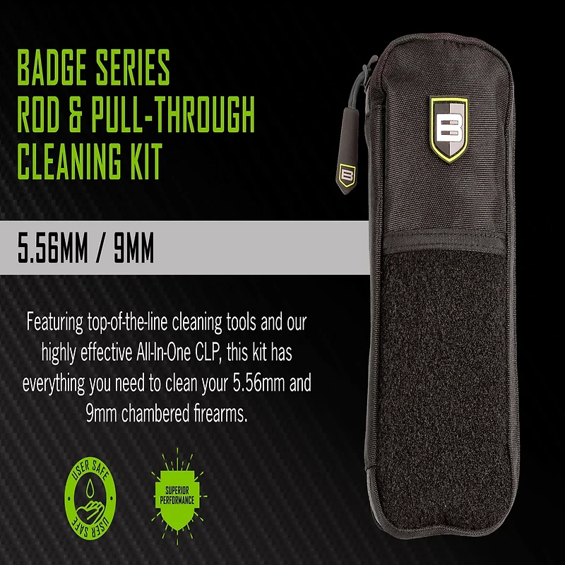 Breakthrough Clean Technologies Badge Series Rod and Pull-Through Cleaning Kit with Molle Pouch