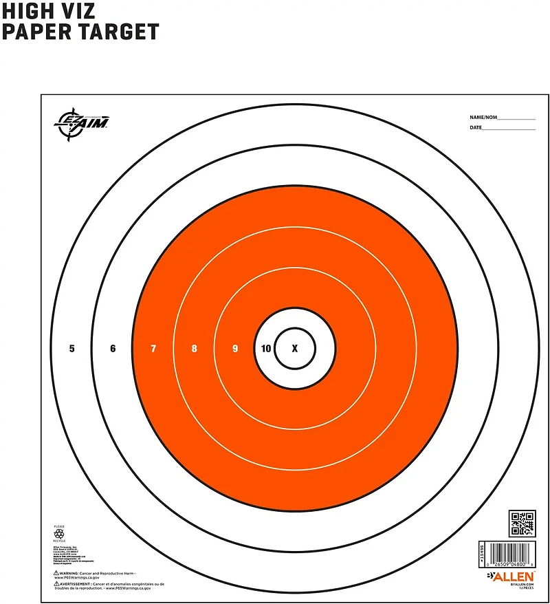 Allen Company EZ Aim 12 in Square Paper Shooting Targets 12-Pack