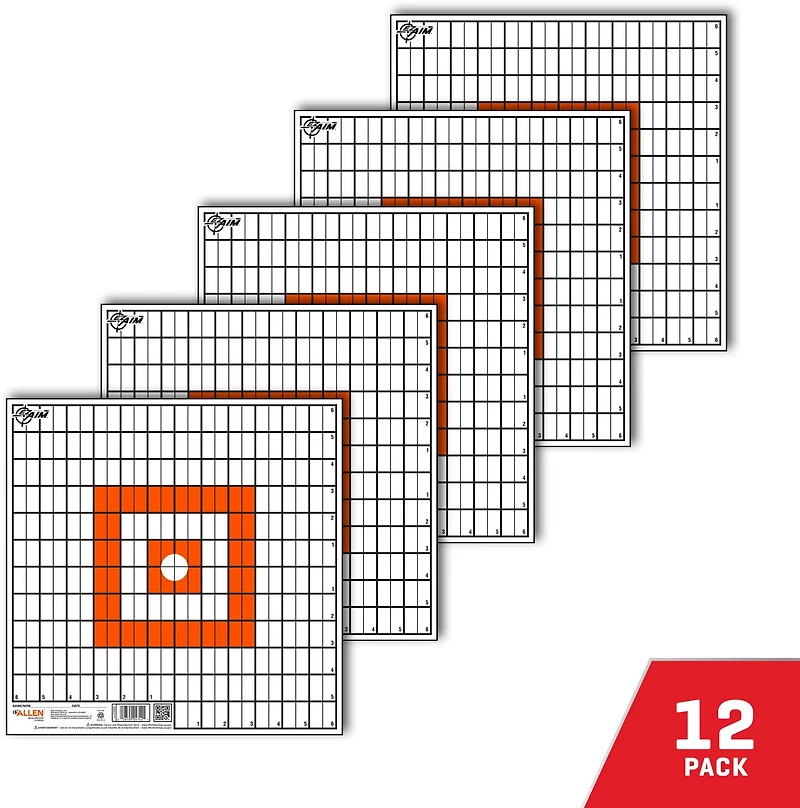 Allen Company EZ Aim 12 in Square Paper Shooting Targets with Sight-in Grids 12-Pack