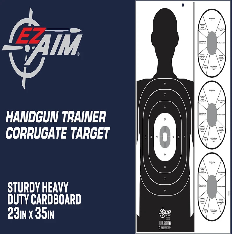 Allen Company EZ Aim Handgun Trainer Shooting Target and Backer