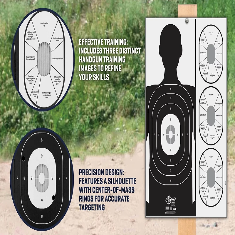 Allen Company EZ Aim Handgun Trainer Shooting Target and Backer
