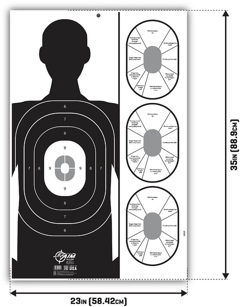 Allen Company EZ Aim Handgun Trainer Shooting Target and Backer