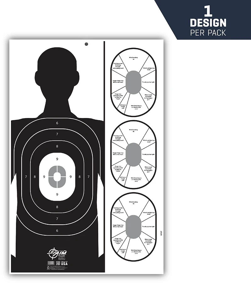 Allen Company EZ Aim Handgun Trainer Shooting Target and Backer