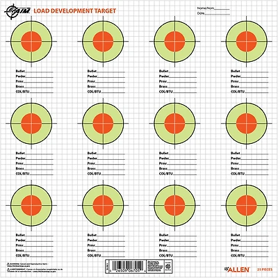 Allen Company EZ Load 13.5 in Square Load Development Paper Shooting Targets 25-Pack