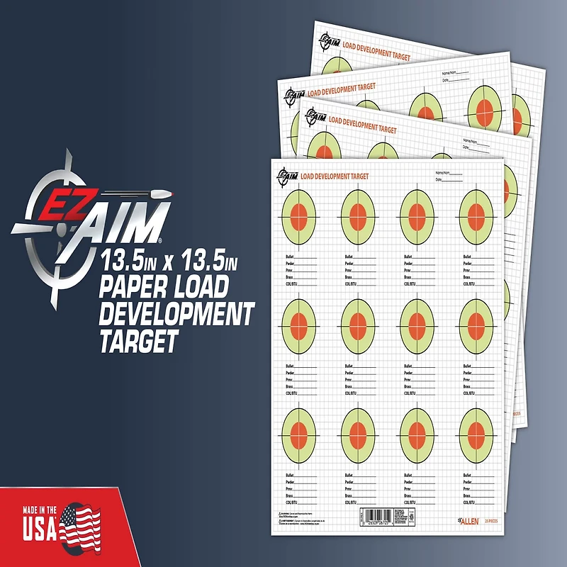 Allen Company EZ Load 13.5 in Square Load Development Paper Shooting Targets 25-Pack