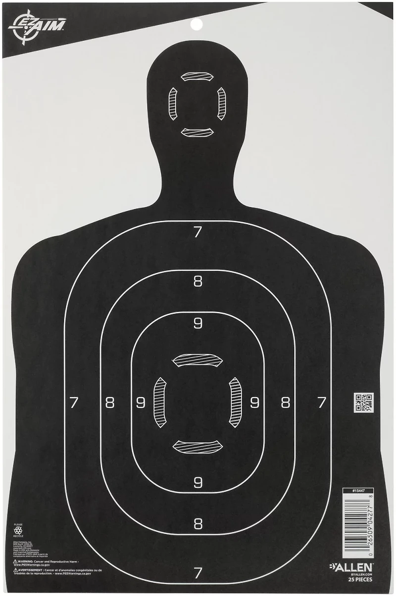 Allen Company EZ Aim 12 in W x 18 in H Silhouette Paper Shooting Targets 25-Pack