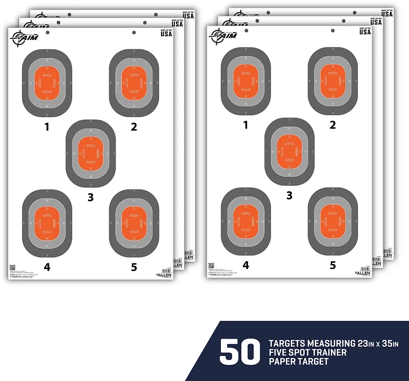 Allen Company EZ Aim 5-Spot Paper Targets 50-Pack