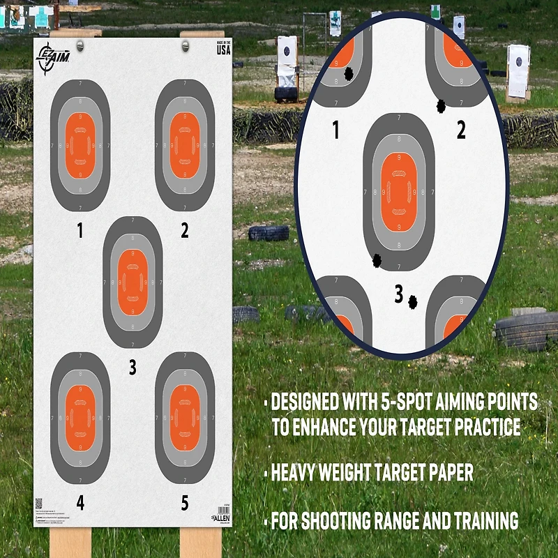 Allen Company EZ Aim 5-Spot Paper Targets 50-Pack