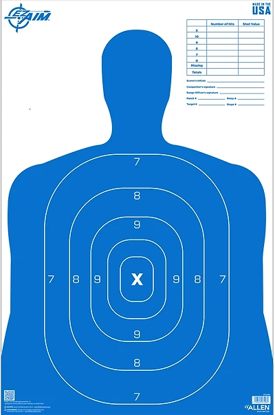 Allen Company EZ Aim B27 Silhouette Paper Shooting Targets 50-Pack