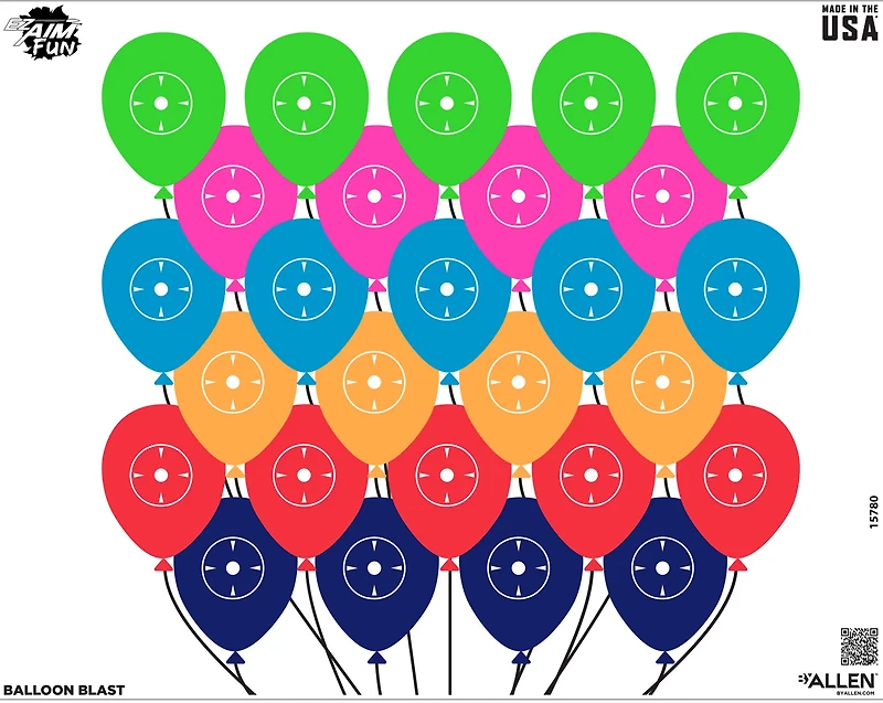 Allen Company EZ Aim FUN Balloon Blast Paper Shooting Targets 4-Pack