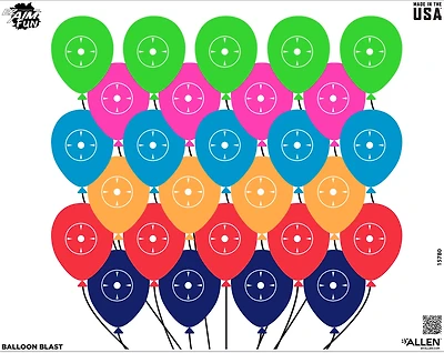 Allen Company EZ Aim FUN Balloon Blast Paper Shooting Targets 4-Pack