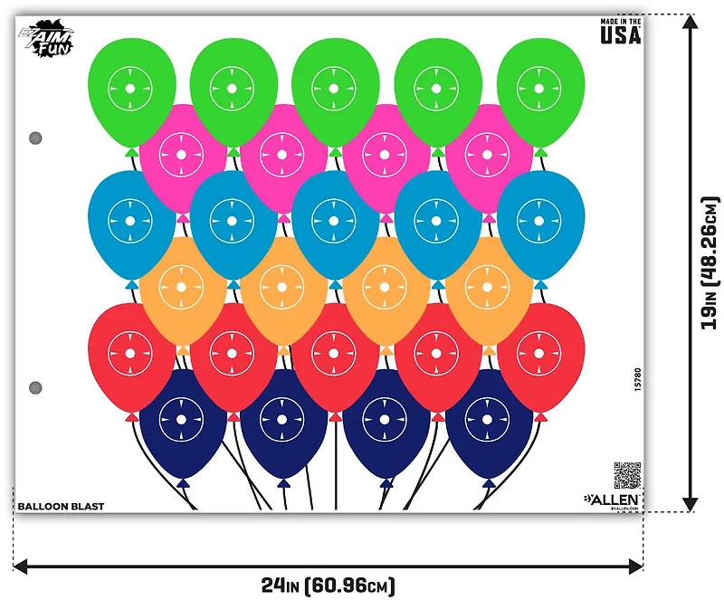 Allen Company EZ Aim FUN Balloon Blast Paper Shooting Targets 4-Pack
