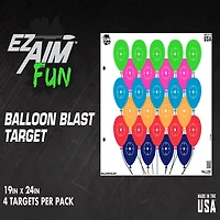 Allen Company EZ Aim FUN Balloon Blast Paper Shooting Targets 4-Pack
