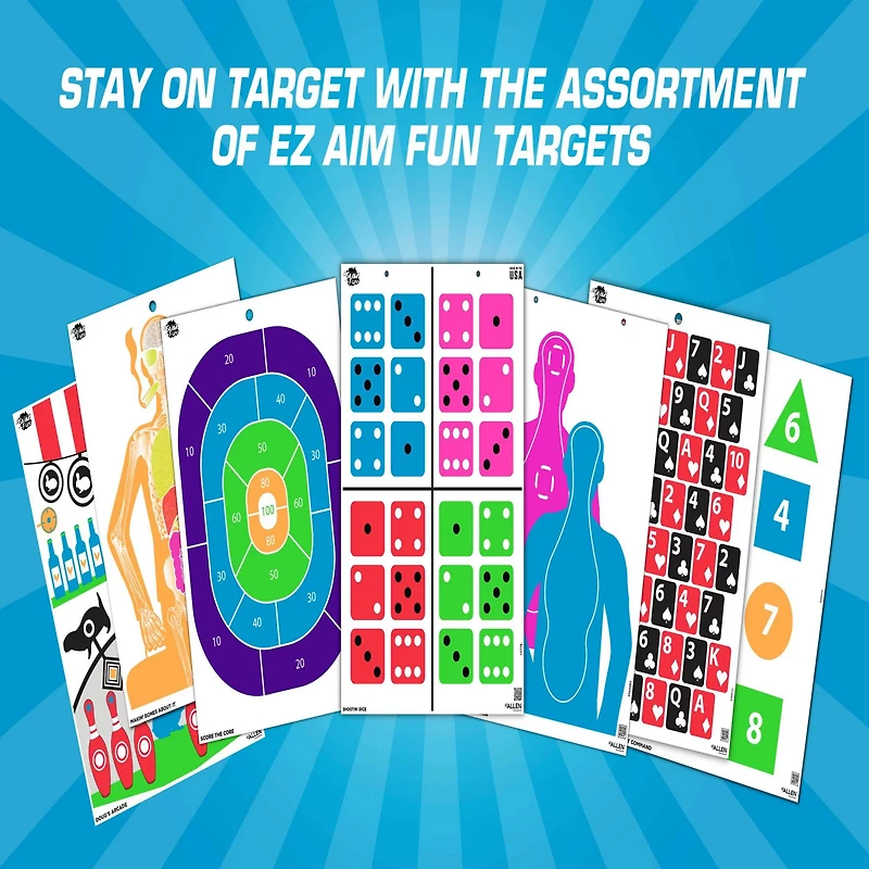 Allen Company EZ Aim FUN Shootin' Dice Paper Shooting Targets 3-Pack