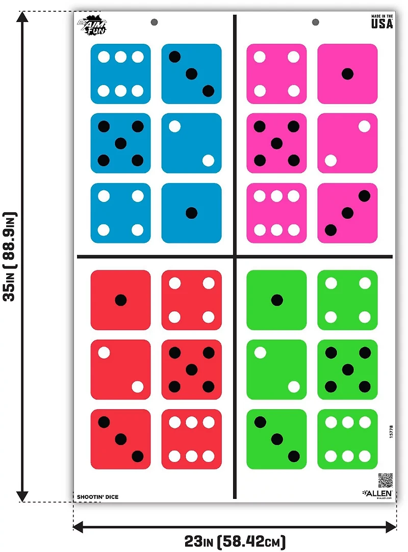 Allen Company EZ Aim FUN Shootin' Dice Paper Shooting Targets 3-Pack