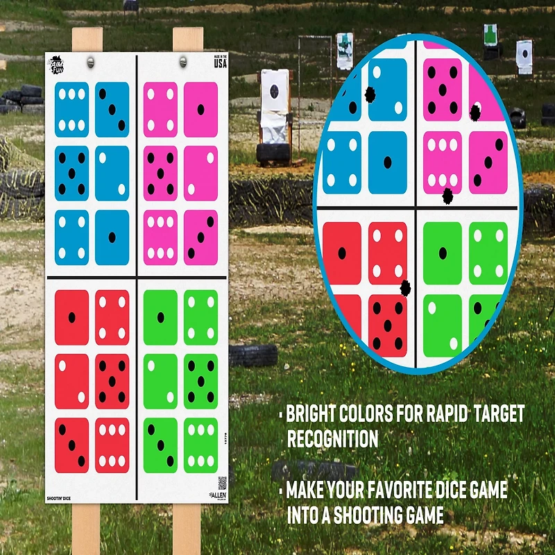 Allen Company EZ Aim FUN Shootin' Dice Paper Shooting Targets 3-Pack