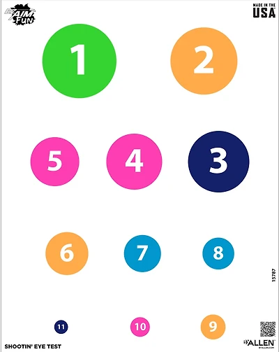 Allen Company EZ Aim FUN Shootin' Eye Test Paper Shooting Targets 4-Pack