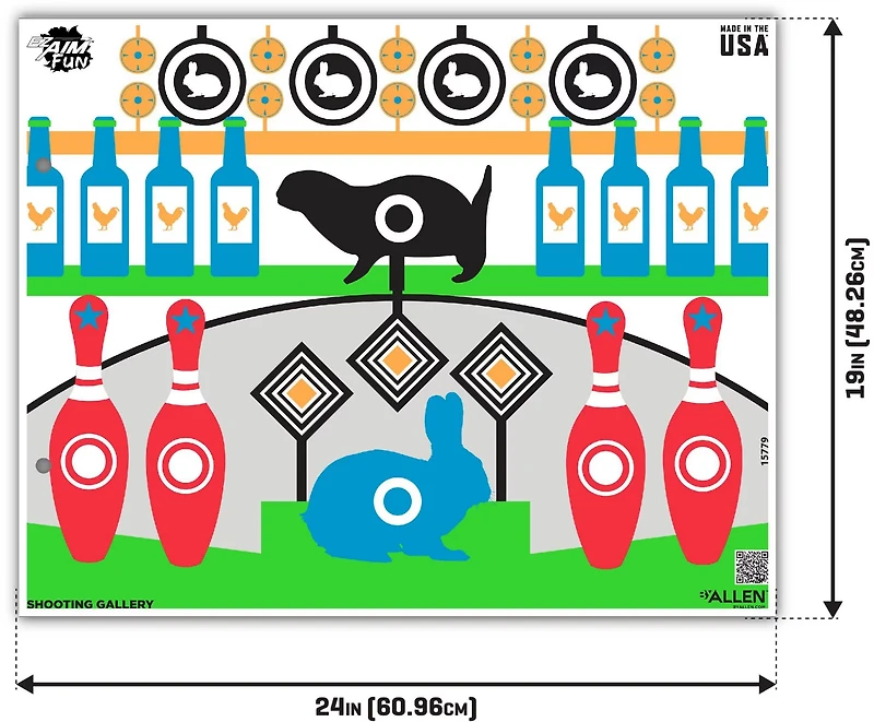 Allen Company EZ Aim FUN Shooting Gallery Paper Shooting Targets 4-Pack