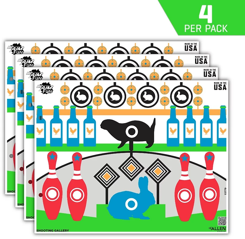 Allen Company EZ Aim FUN Shooting Gallery Paper Shooting Targets 4-Pack