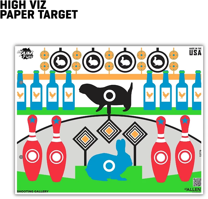 Allen Company EZ Aim FUN Shooting Gallery Paper Shooting Targets 4-Pack