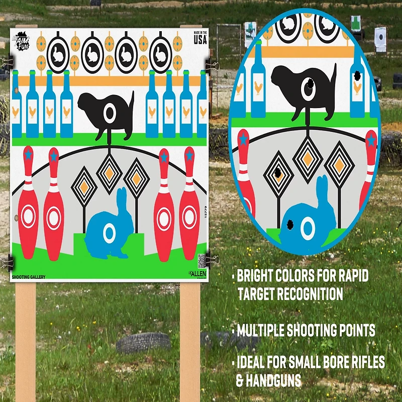 Allen Company EZ Aim FUN Shooting Gallery Paper Shooting Targets 4-Pack