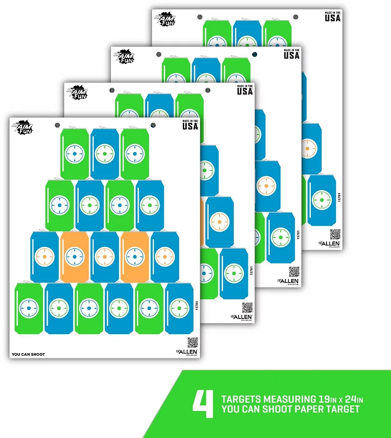 Allen Company EZ Aim FUN You Can Shoot Paper Targets 4-Pack