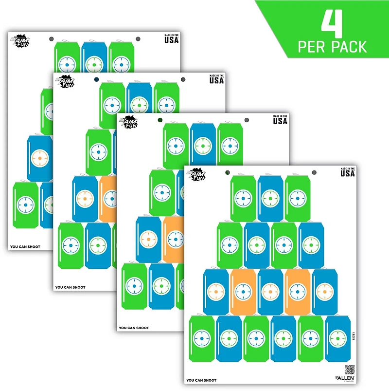 Allen Company EZ Aim FUN You Can Shoot Paper Targets 4-Pack