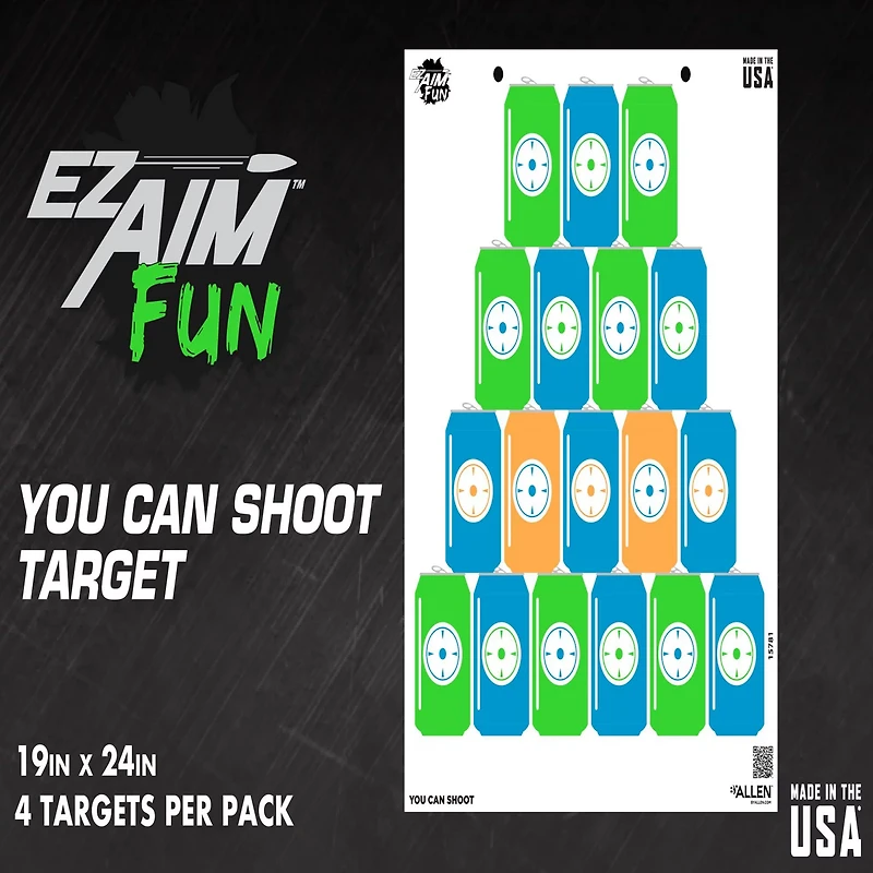 Allen Company EZ Aim FUN You Can Shoot Paper Targets 4-Pack