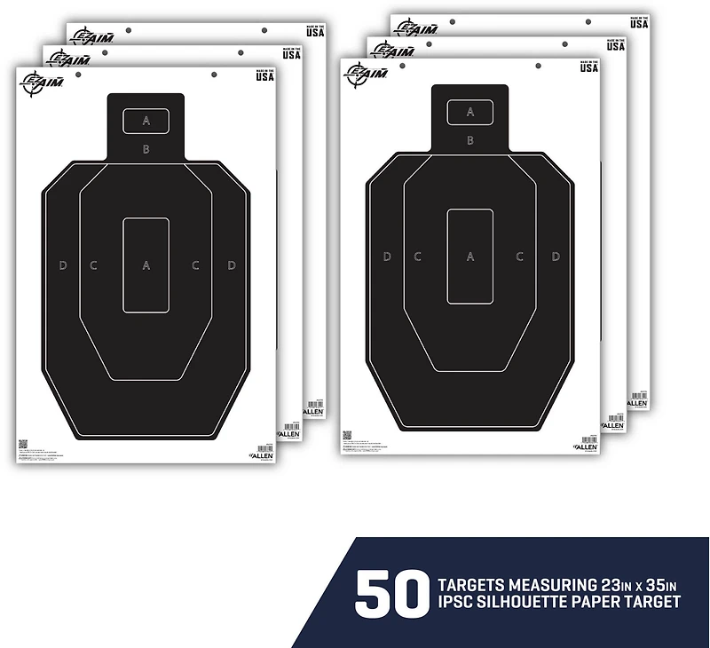 Allen Company EZ AIM IPSC Silhouette Targets 50-Pack