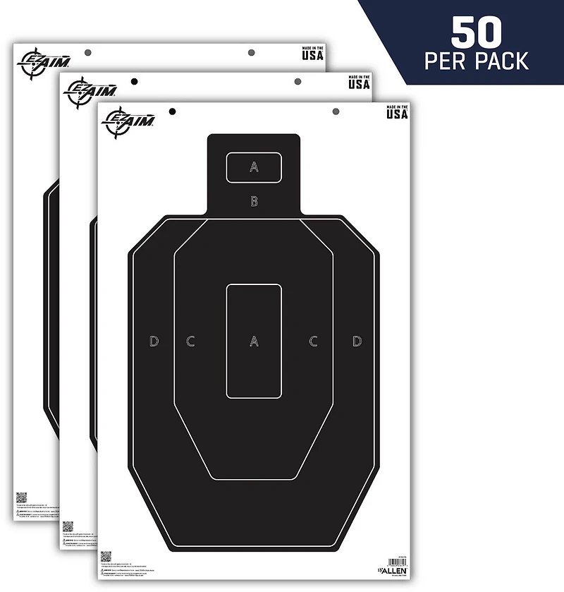 Allen Company EZ AIM IPSC Silhouette Targets 50-Pack