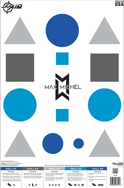 Allen Company EZ Aim Max Michel Course of Fire Training Targets 50-Pack