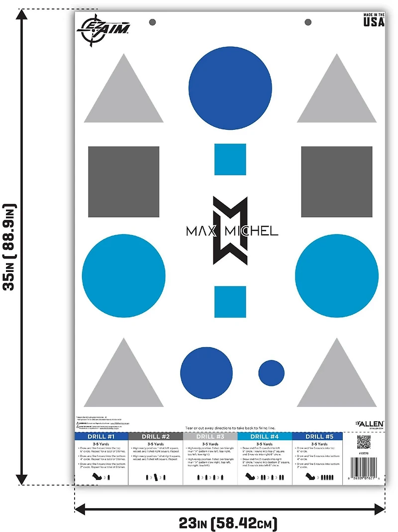 Allen Company EZ Aim Max Michel Course of Fire Training Targets 50-Pack