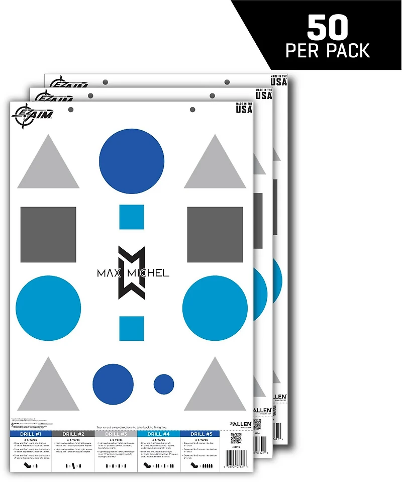 Allen Company EZ Aim Max Michel Course of Fire Training Targets 50-Pack