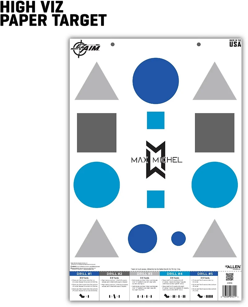 Allen Company EZ Aim Max Michel Course of Fire Training Targets 50-Pack
