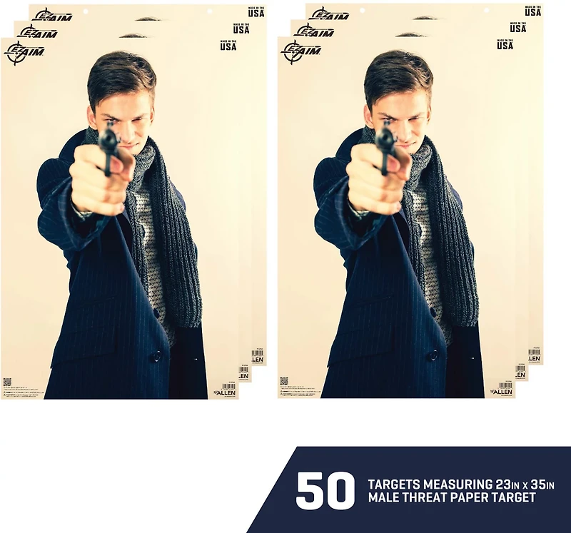 Allen Company EZ Aim Photo Real Male Threat Targets 50-Pack