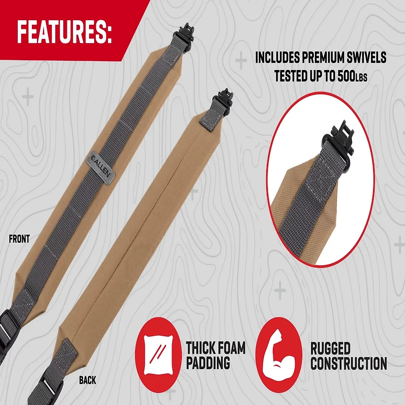 Allen Company 500 lb Capacity Durango Two-Point Padded Sling with Swivels