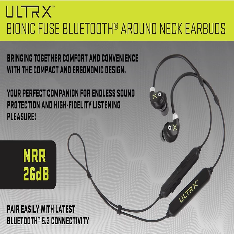 ULTRX Bionic Fuse Bluetooth Around the Neck Earbuds