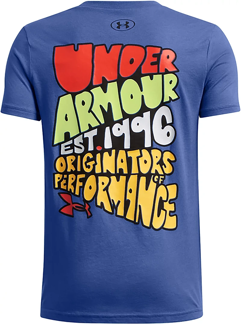Under Armour Boys' BTS Cartoon Letters Short Sleeve Tee