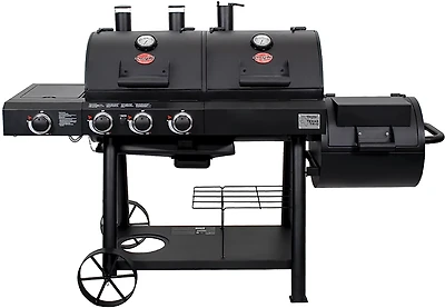 Char-Griller Texas Trio 3-Burner Gas and Charcoal Grill and Smoker