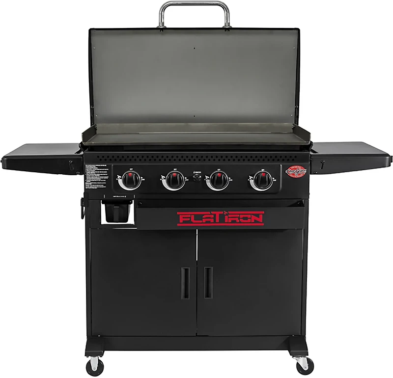 Char-Griller Flat Iron 4-Burner Gas Griddle with Lid