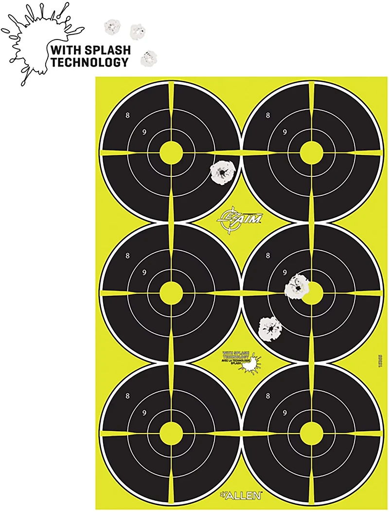 Allen Company EZ Aim Splash 12.5 inches W x 18.25 inches H Reactive Paper Shooting Targets 8-Pack