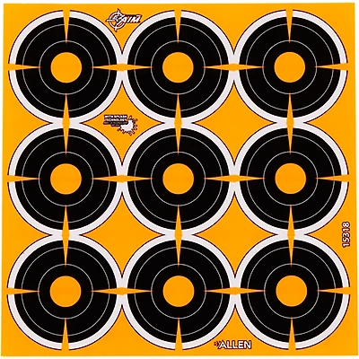 Allen Company EZ Aim 2 in Bullseye Adhesive Splash Reactive Paper Shooting Targets 12-Pack