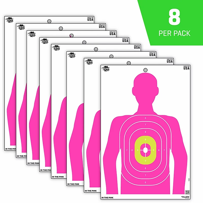 Allen Company EZ Aim Fun In The Pink Silhouette Paper Shooting Targets 8-Pack