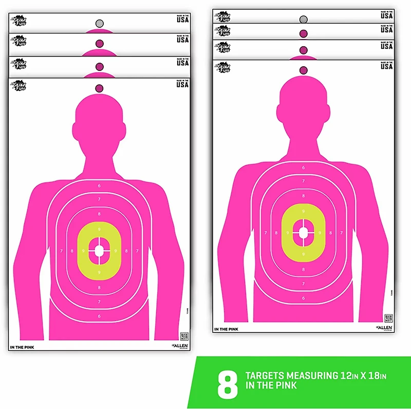 Allen Company EZ Aim Fun In The Pink Silhouette Paper Shooting Targets 8-Pack