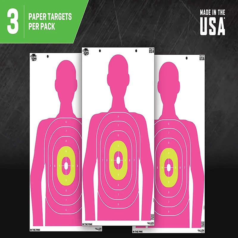 Allen Company EZ Aim Fun In The Pink Silhouette Paper Shooting Targets 3-Pack