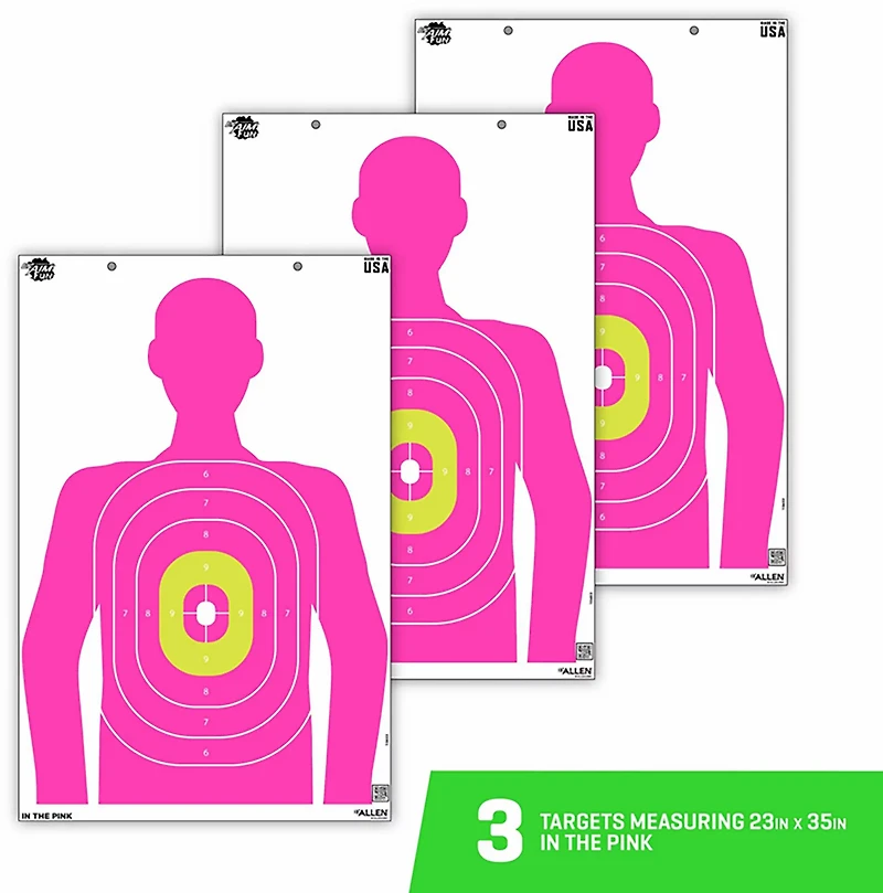 Allen Company EZ Aim Fun In The Pink Silhouette Paper Shooting Targets 3-Pack