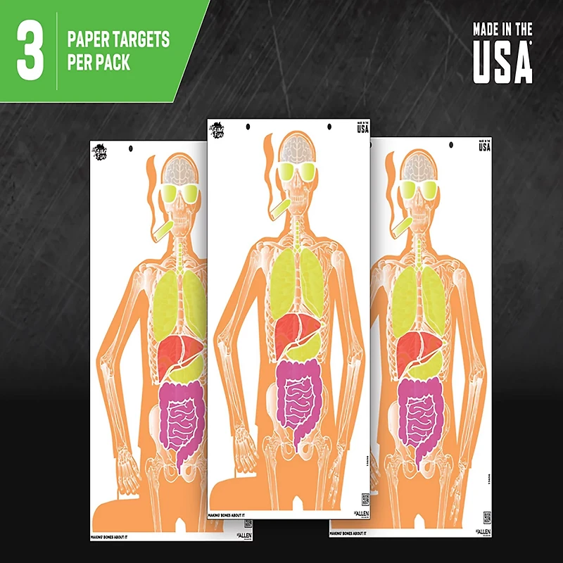 Allen Company EZ Aim Fun Makin' Bones About It Silhouette Paper Shooting Targets 3-Pack