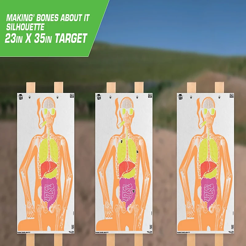 Allen Company EZ Aim Fun Makin' Bones About It Silhouette Paper Shooting Targets 3-Pack