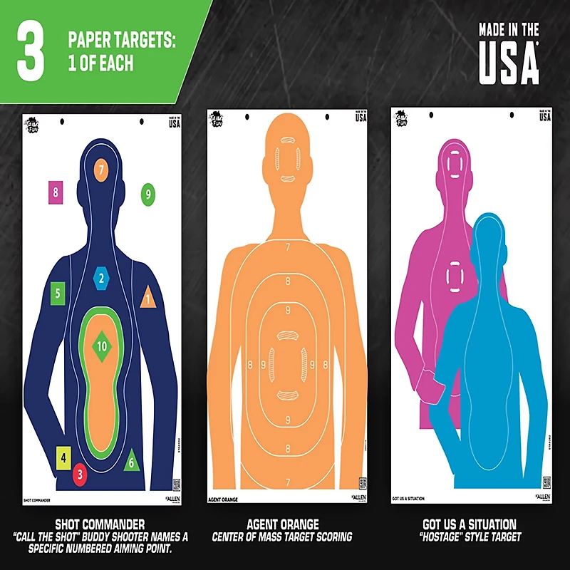 Allen Company EZ Aim Fun Tough Crowd Paper Shooting Targets 3-Pack